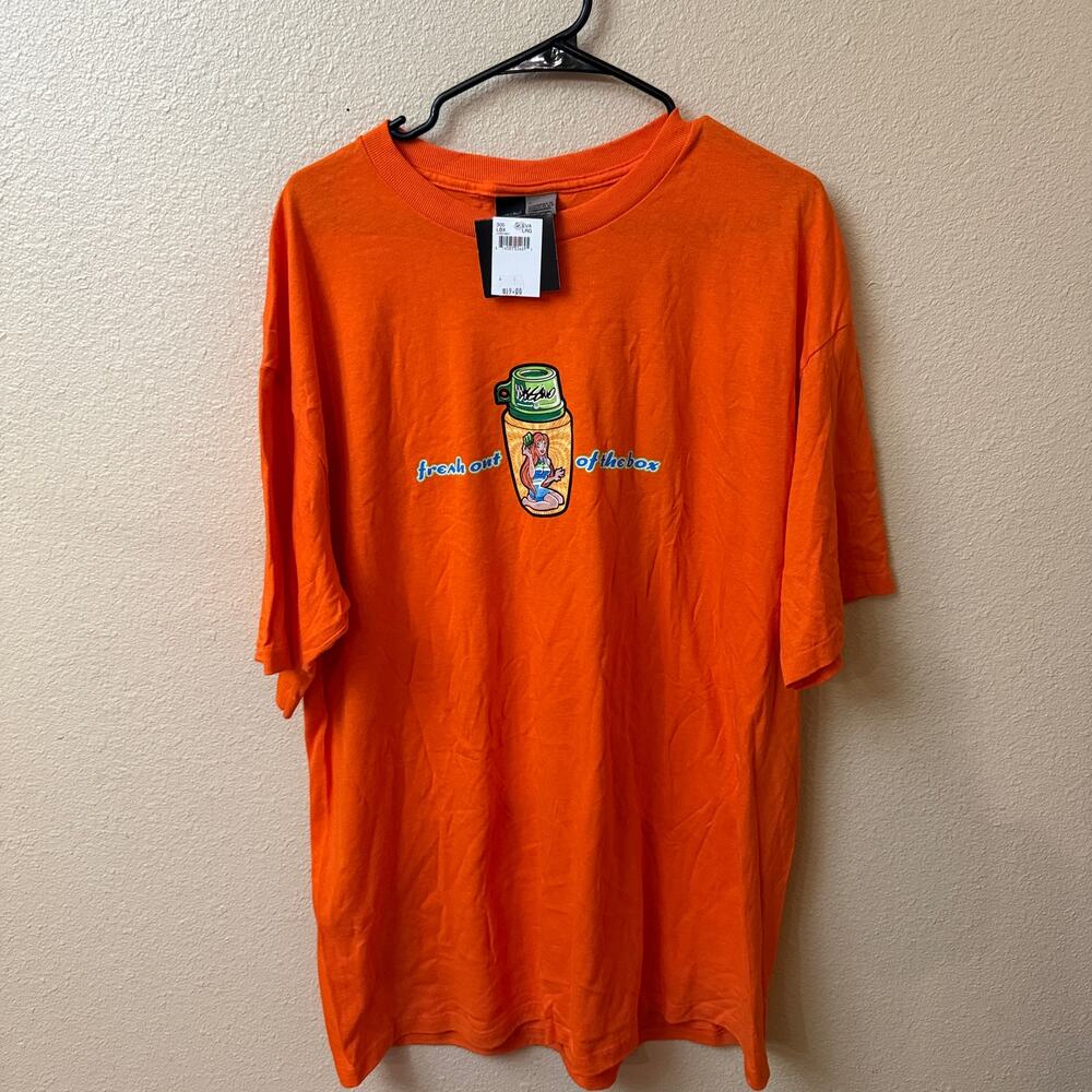 NWT Deadstock vintage 90s Mossimo "Fresh Out of the Box" lunchbox graphic Tee L